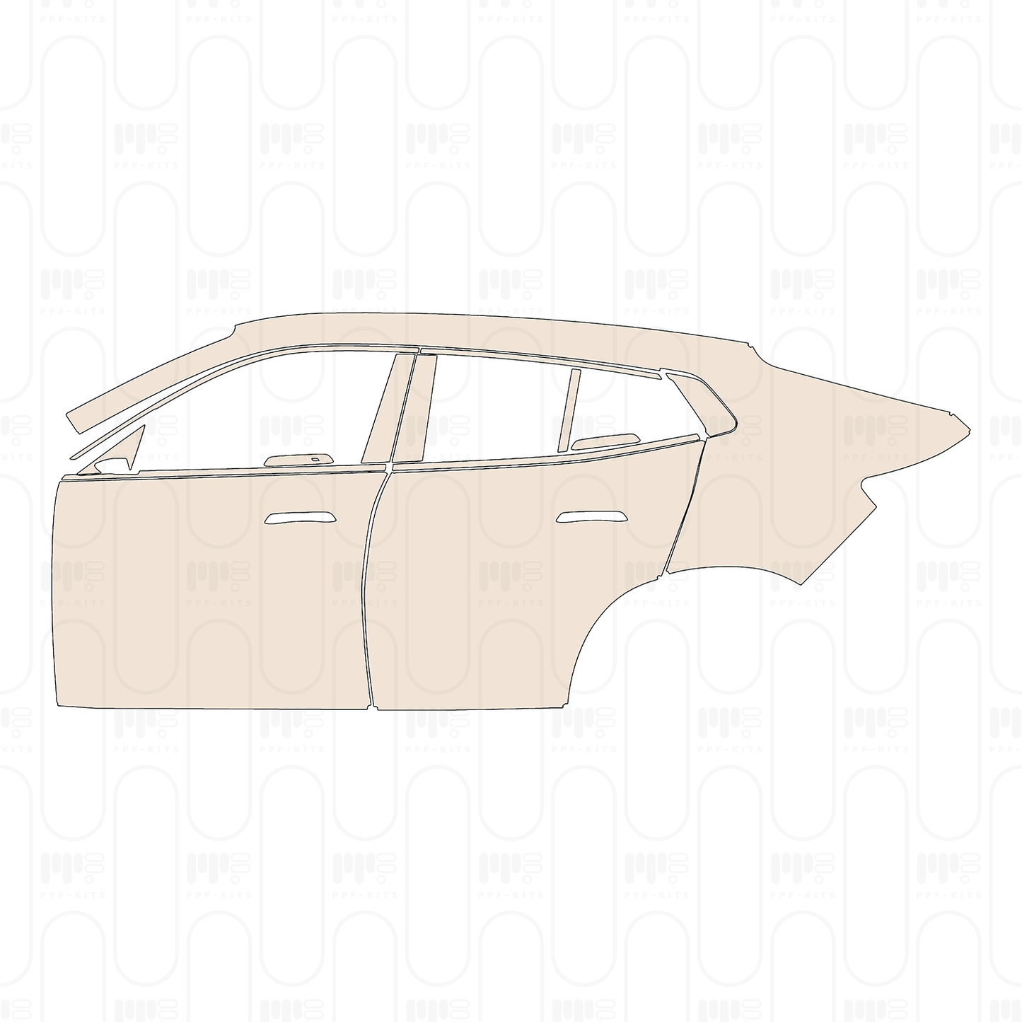 Volkswagen Transporter 6.1 (EU) Extended Wheelbase Shuttle 2025 – Pellicola protettiva PPF pretagliata