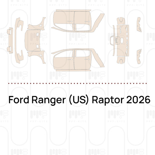 Ford Ranger (US) Raptor 2026 – Pellicola protettiva PPF pretagliata