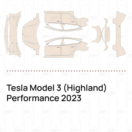 Pre-Cut PPF Tesla Model 3 (Highland) Performance 2023