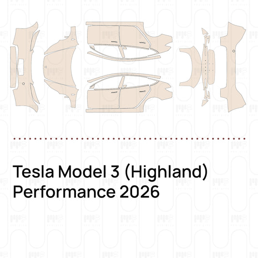 Pre-Cut PPF Tesla Model 3 (Highland) Performance 2026