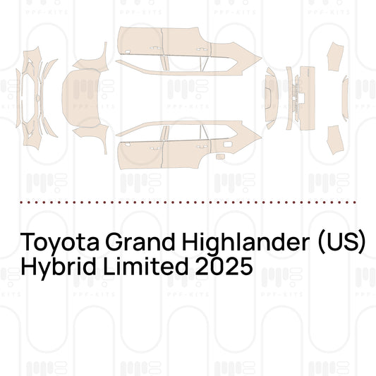 Toyota Grand Highlander (US) Hybrid Limited 2025 – Pellicola protettiva PPF pretagliata