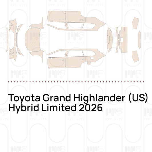 Toyota Grand Highlander (US) Hybrid Limited 2026 – Pellicola protettiva PPF pretagliata