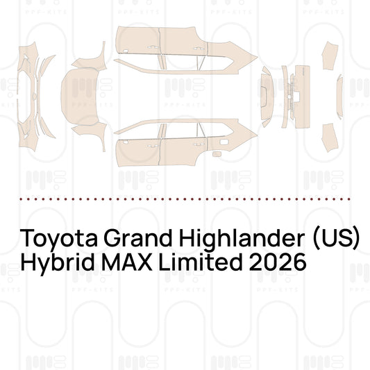 Toyota Grand Highlander (US) Hybrid MAX Limited 2026 – Pellicola protettiva PPF pretagliata