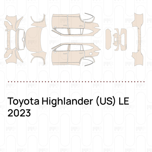 Pre-Cut PPF Toyota Highlander (US) LE 2023