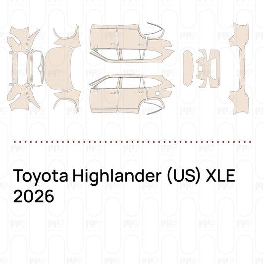 Pre-Cut PPF Toyota Highlander (US) XLE 2026