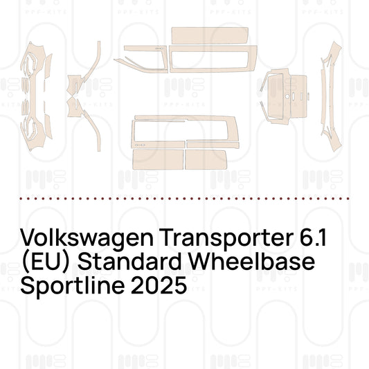 Pellicola protettiva PPF pretagliata Volkswagen Transporter 6.1 (EU) Standard Wheelbase Sportline 2025