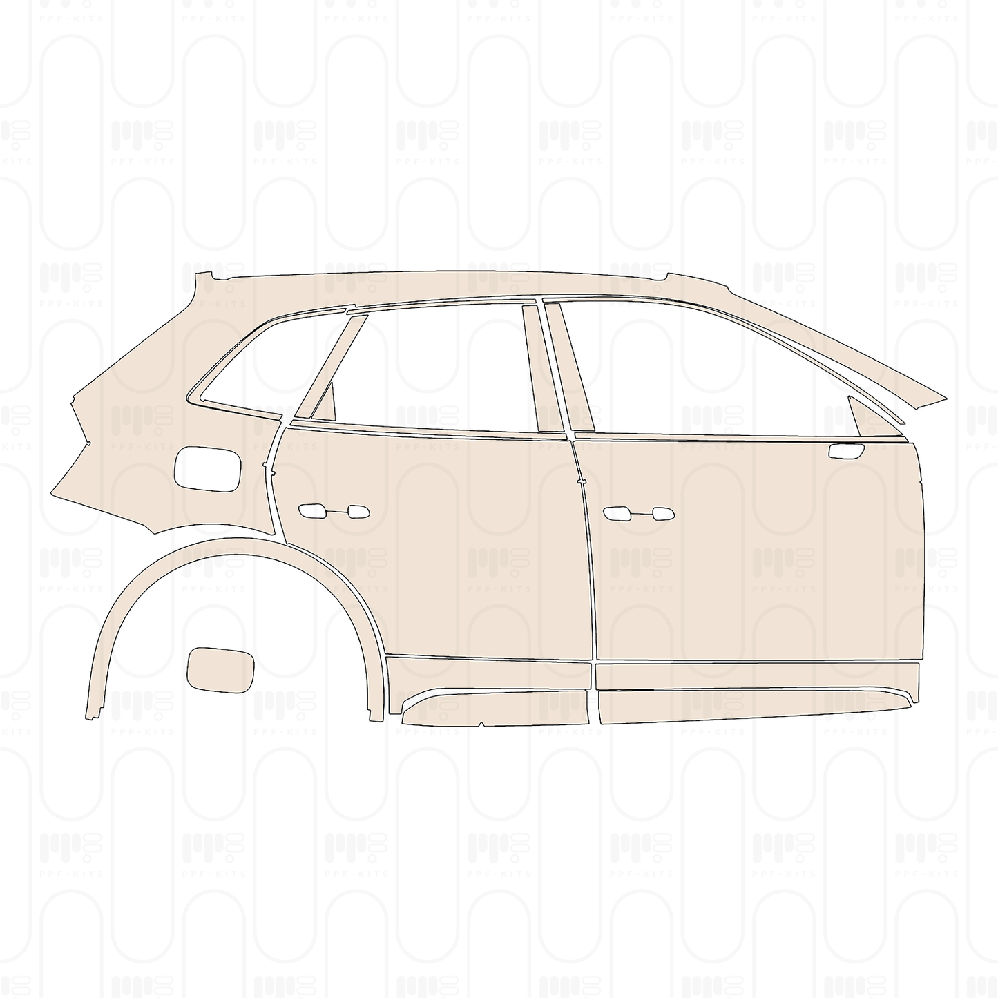 (right) Door+B-Pillar+Rear Fender