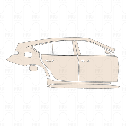 (right) Door+Side Skirt+Rear Fender without Carbon Fiber Package