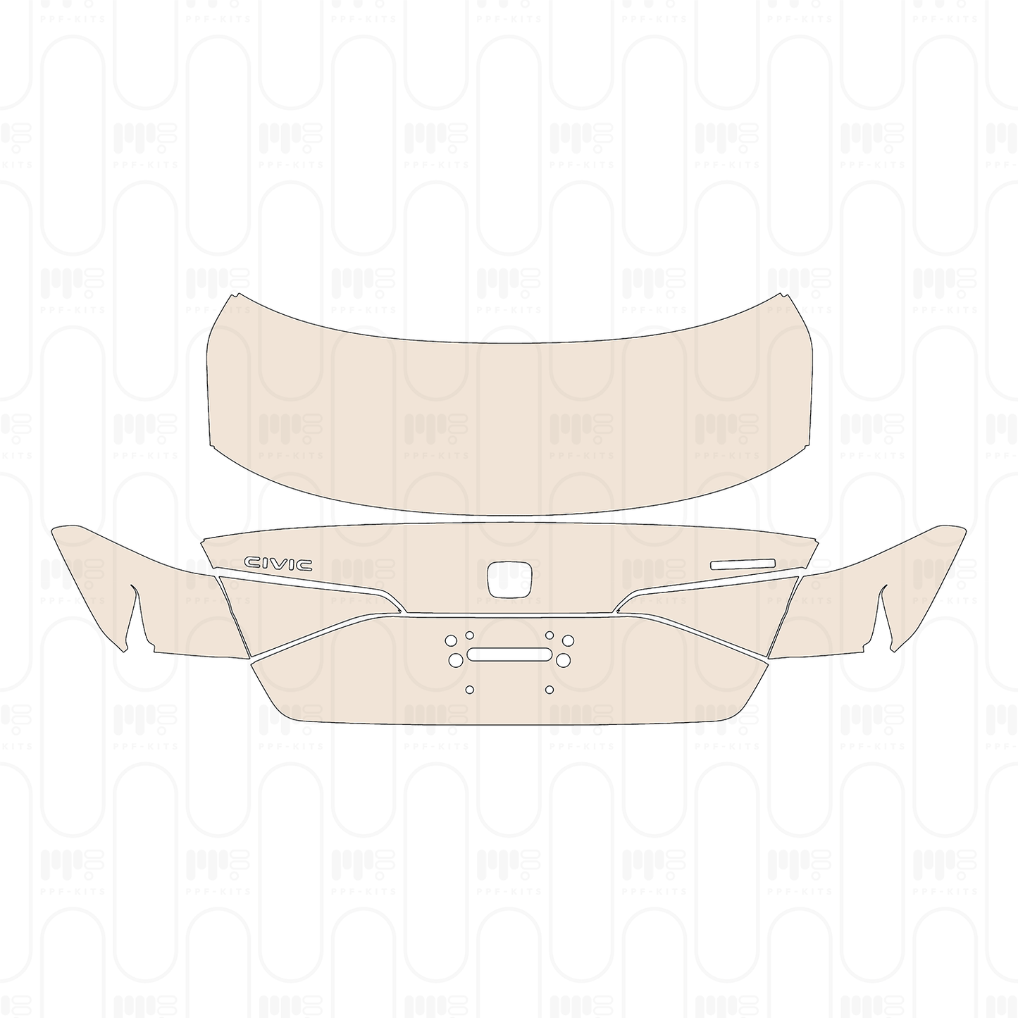Trunk Lid with "CIVIC" & "TOURING" Emblems