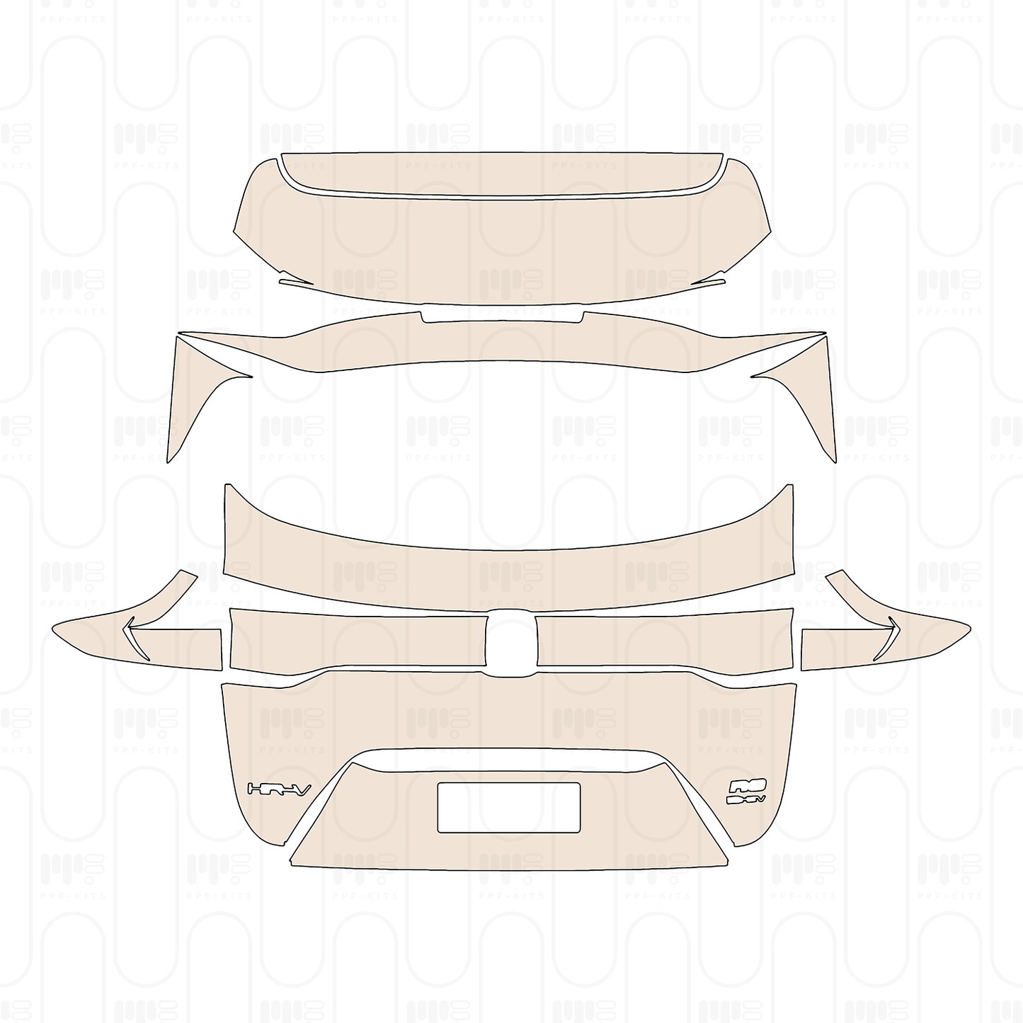 Trunk Lid with "HR-V" & "RS" & "e:HEV" Emblems