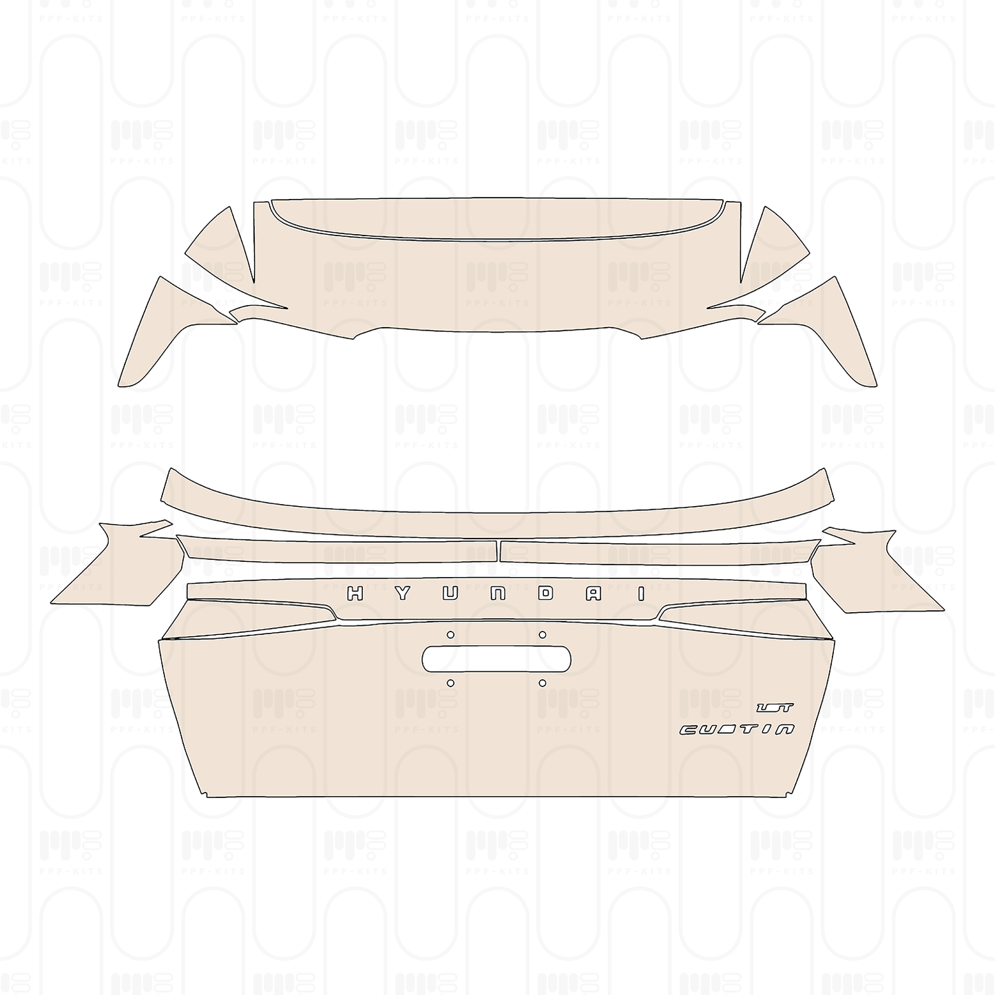 Trunk Lid with "1.5T" & "CUSTIN" Emblems