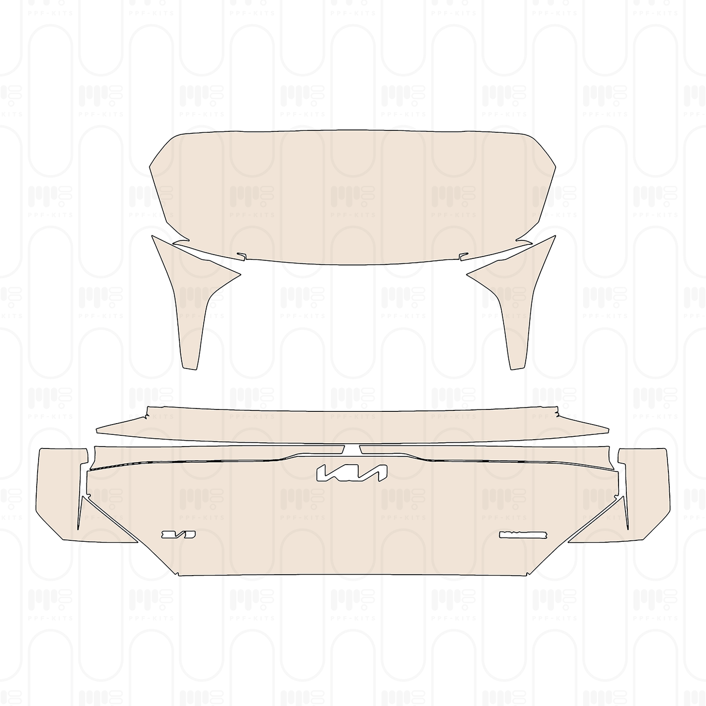 Trunk Lid with "KIA" & "EV5" & "Yueda Kia" Emblems