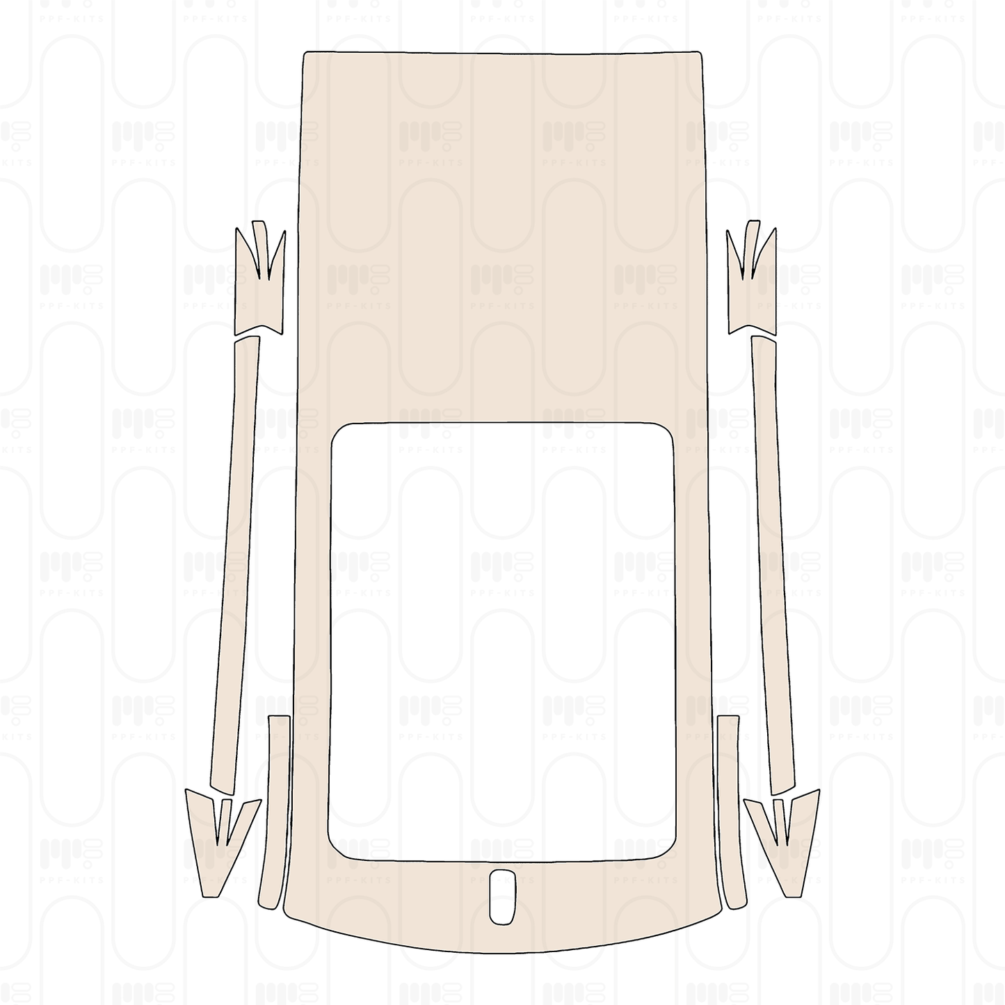 Roof with antenna hole, with sunroof