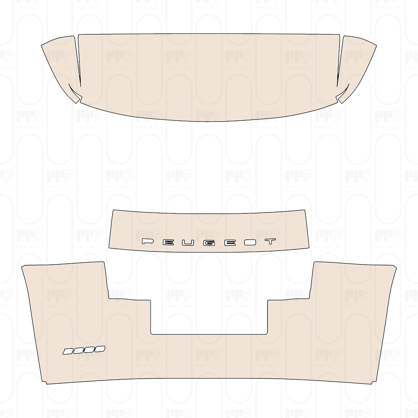 Trunk Lid with "PEUGEOT" & "2008" Emblems