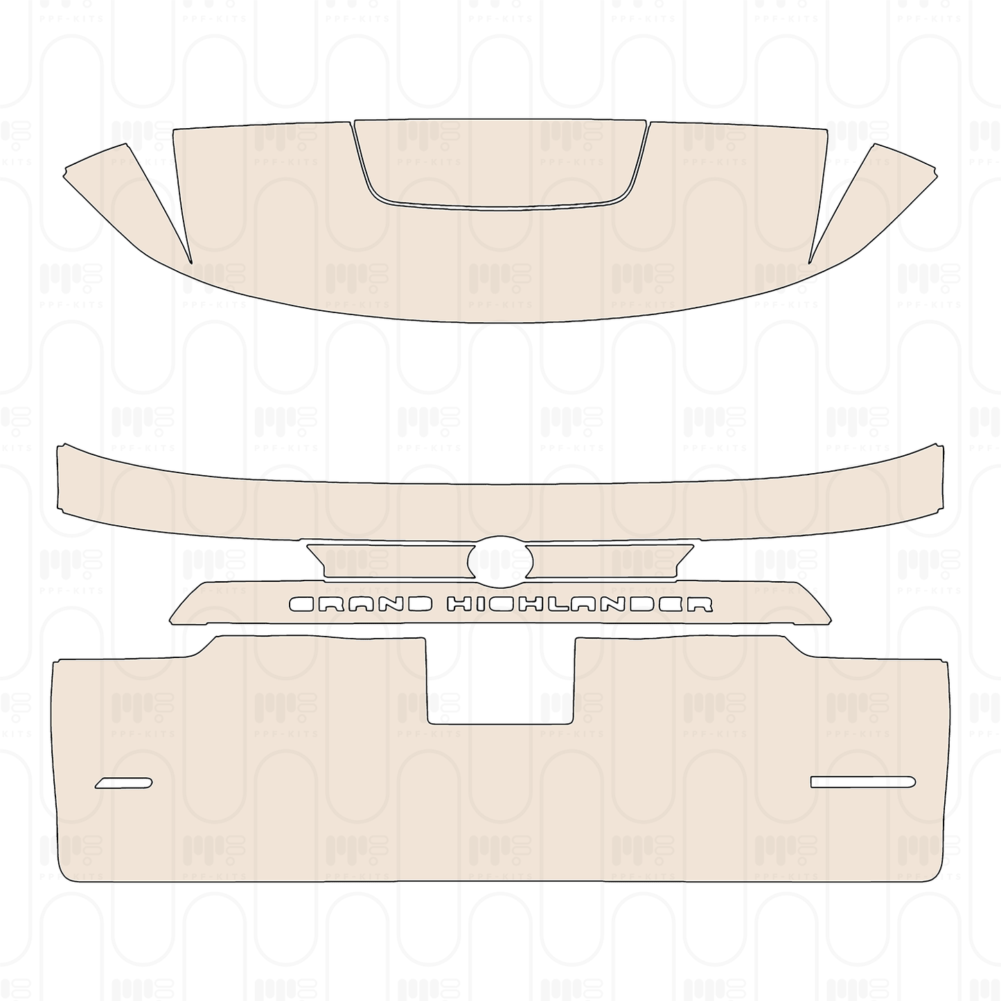 Trunk Lid with "GRAND HIGHLANDER" & "AWD" & "LIMITED" Emblems