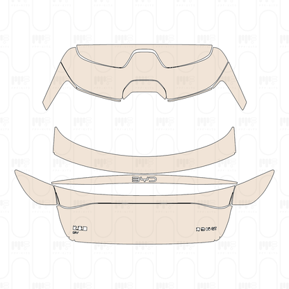 Trunk Lid with "BYD" & "BYD EV" & "Seal 06GT" Emblems, Not for ADAS