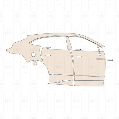 (right) Door+B-Pillar+Side Skirt+Rear Fender