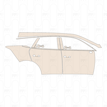 (right) Door+Side Skirt without charging port on rear Fender