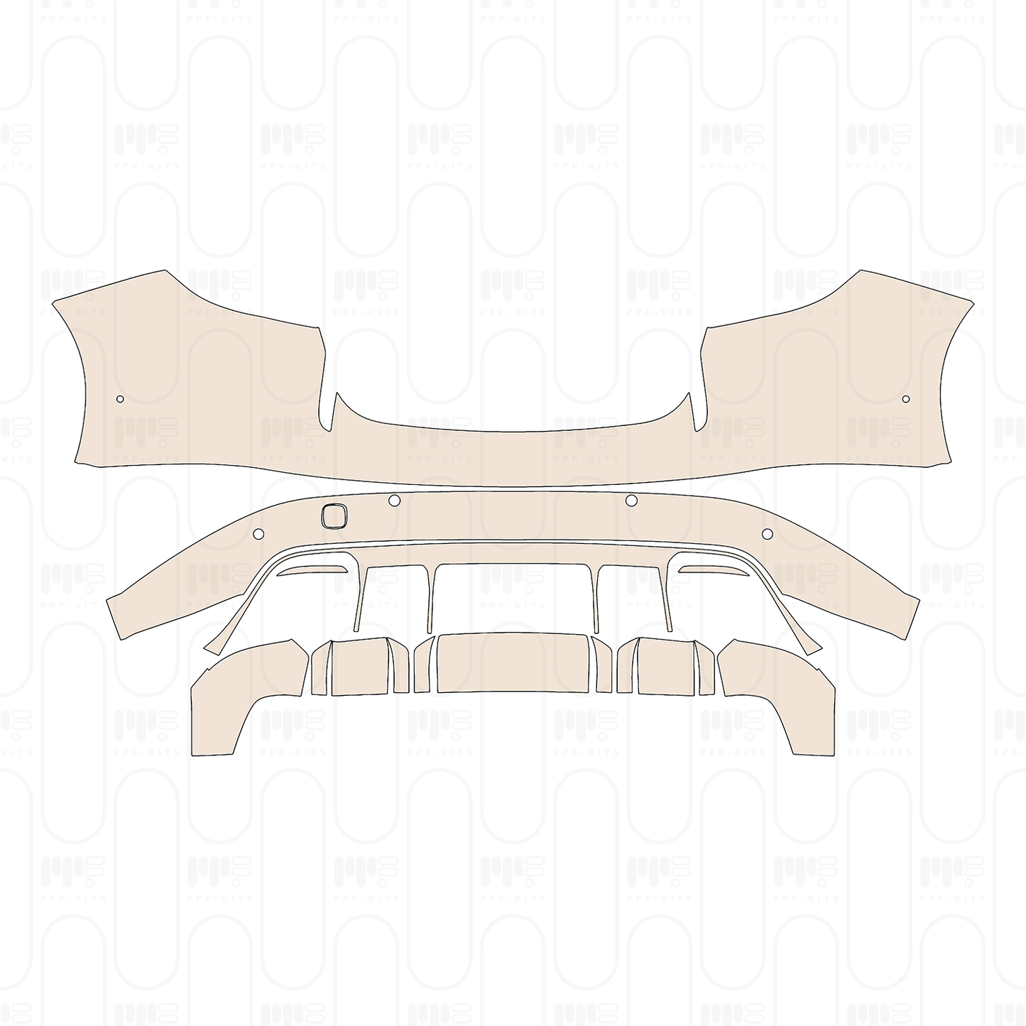 Rear Bumper with 6 PDC (Parking Sensors)