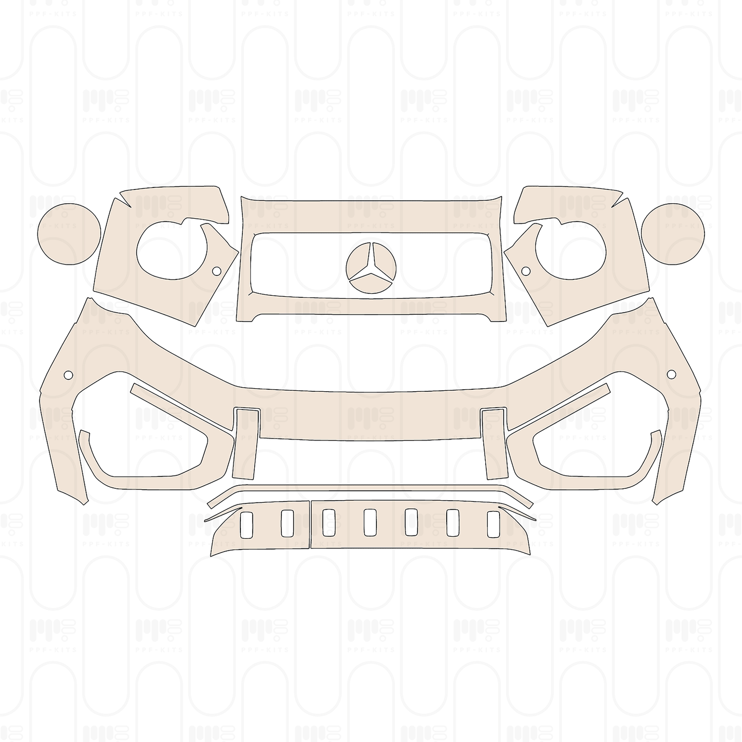 Bumper+Grille+Headlamp with 2 PDC (Parking Sensors)