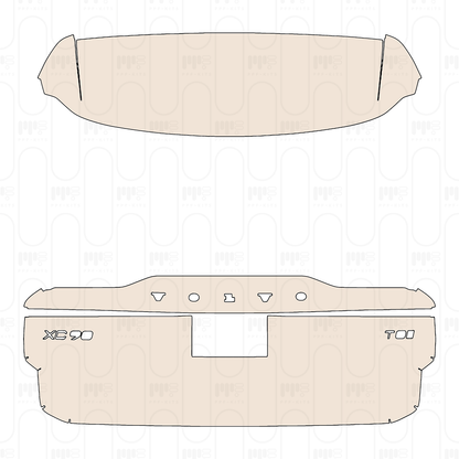 Trunk Lid with "VOLVO" & "XC90" & "T8 PLUG-IN HYBRID AWD" Emblems