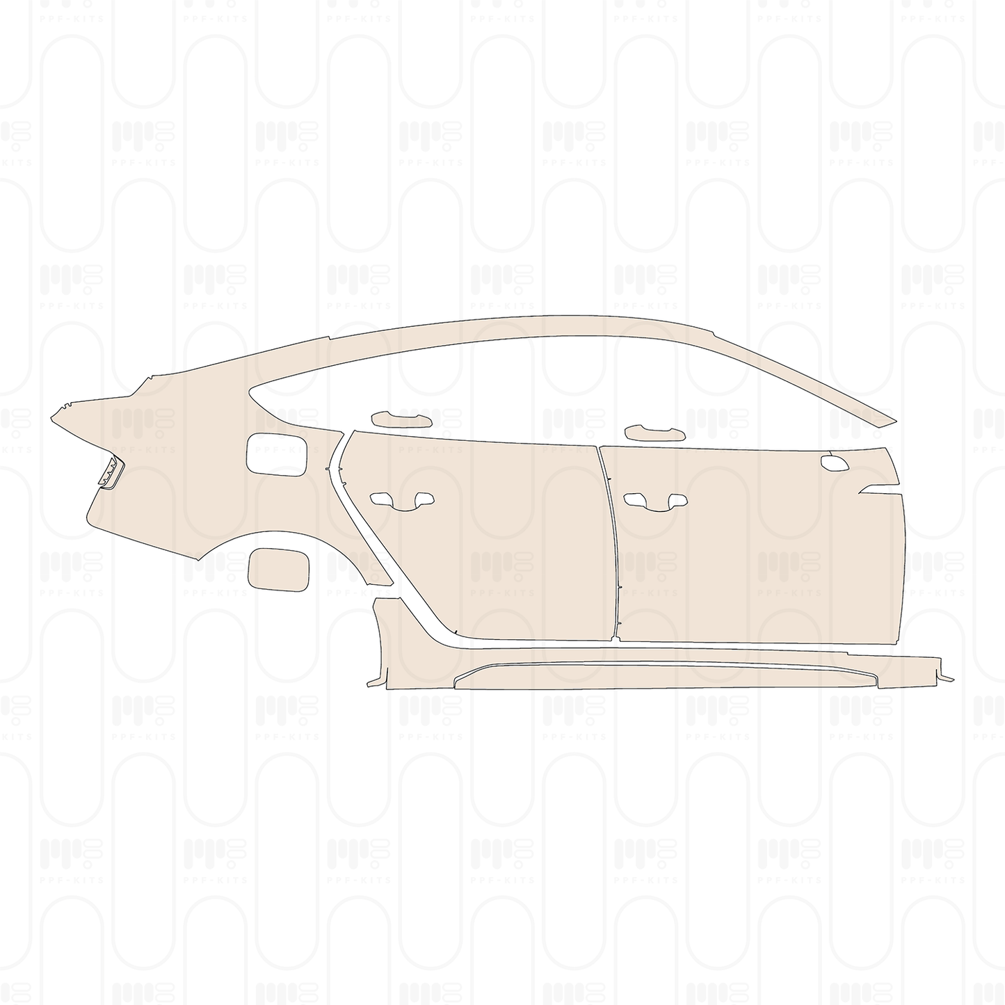 (right) Door+B-Pillar+Rear Fender+Side Skirt