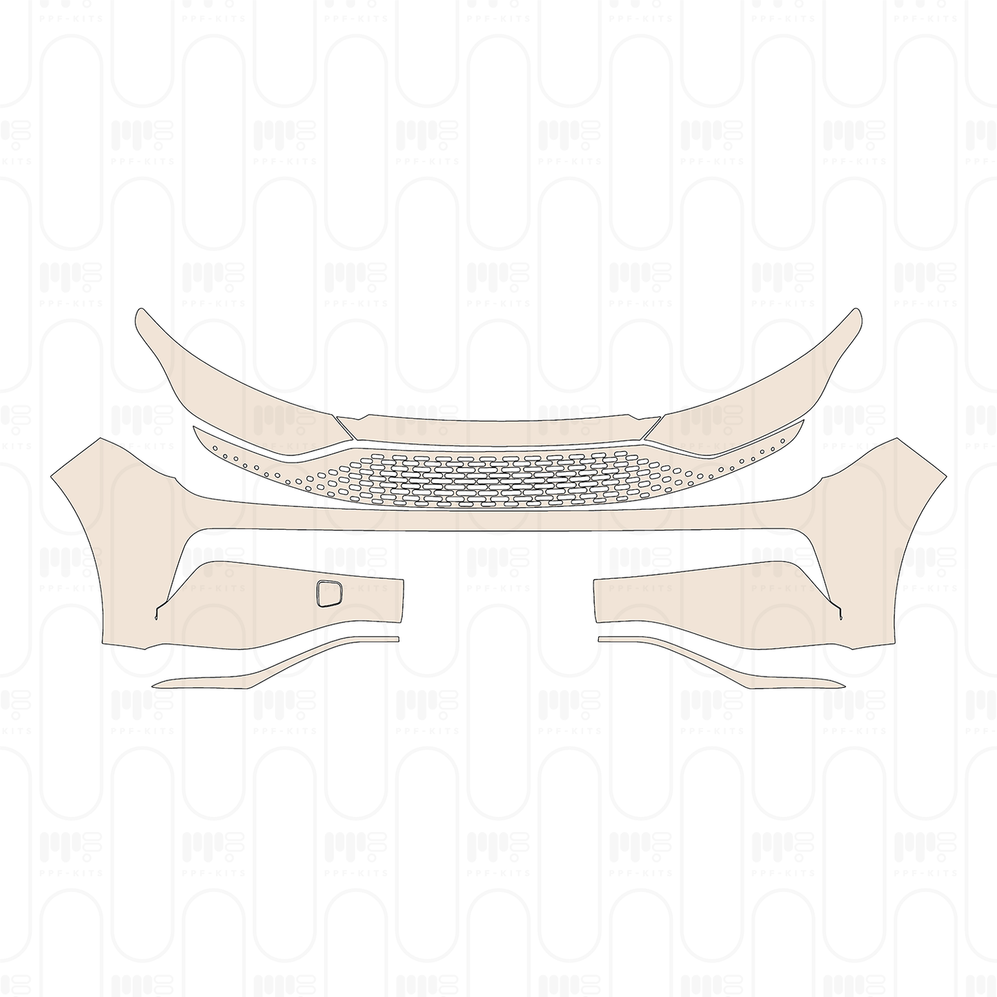 Bumper+Headlamp with license frame cutout