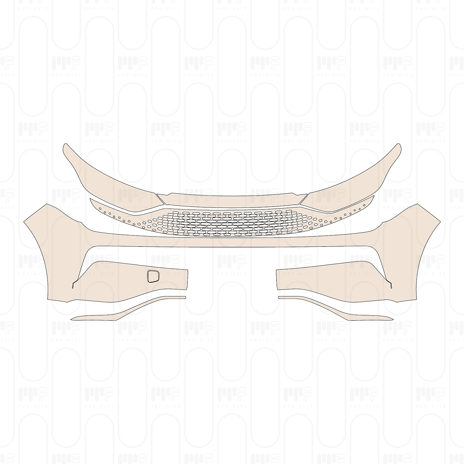 Bumper+Headlamp with license frame cutout