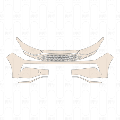 Bumper+Headlamp with license frame cutout