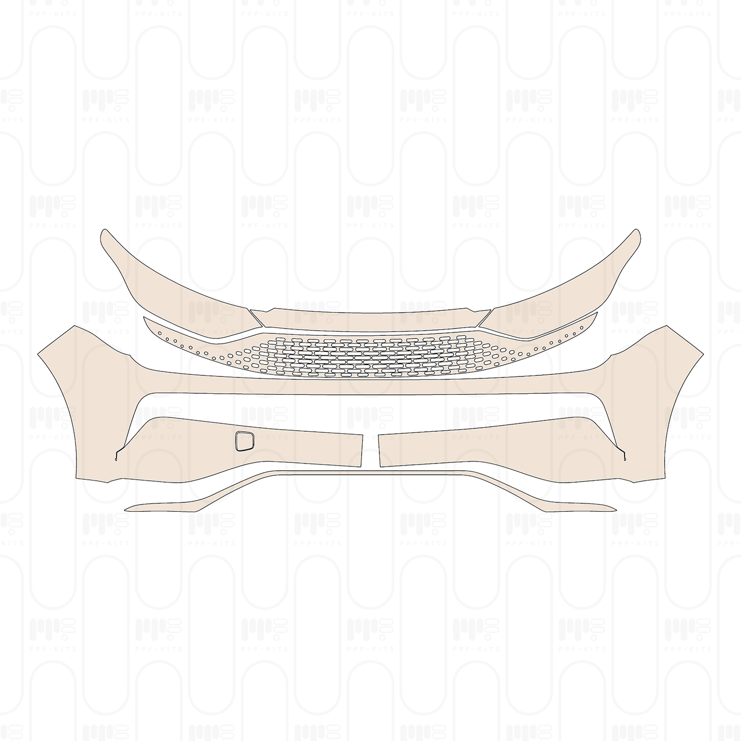 Bumper+Headlamp without license frame cutout
