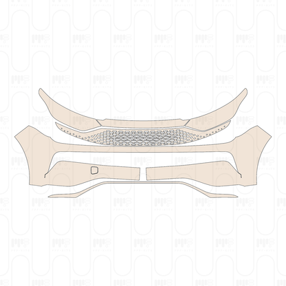 Bumper+Headlamp without license frame cutout