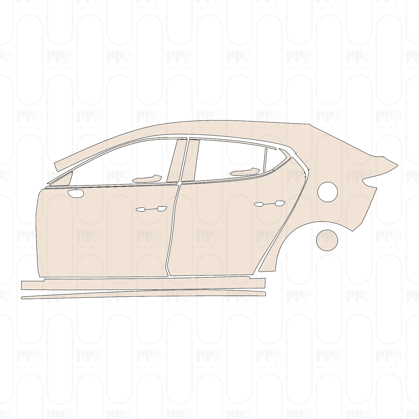 (left) Door+Side Skirt+Rear Fender
