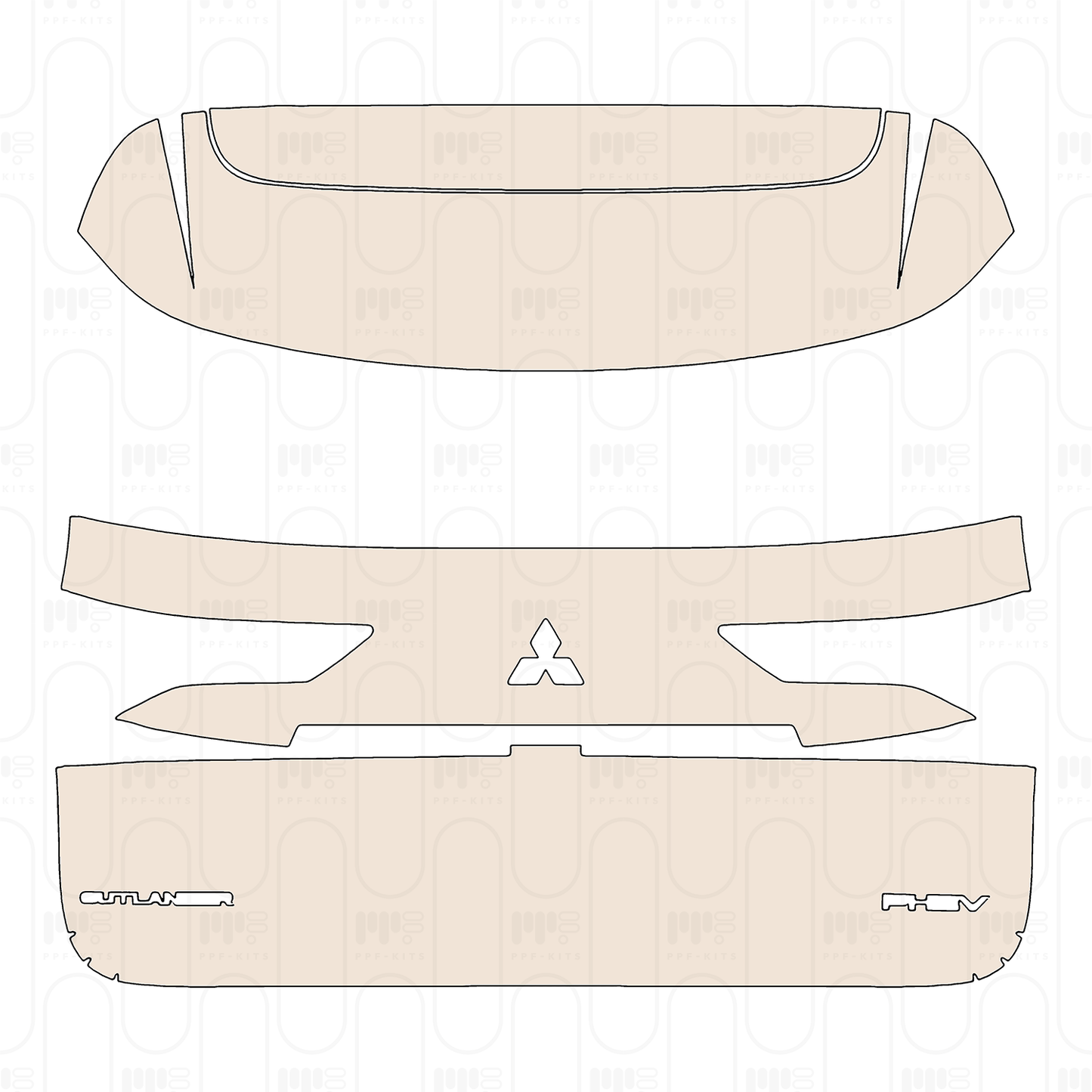 Trunk Lid with "OUTLANDER" & "PHEV" Emblems