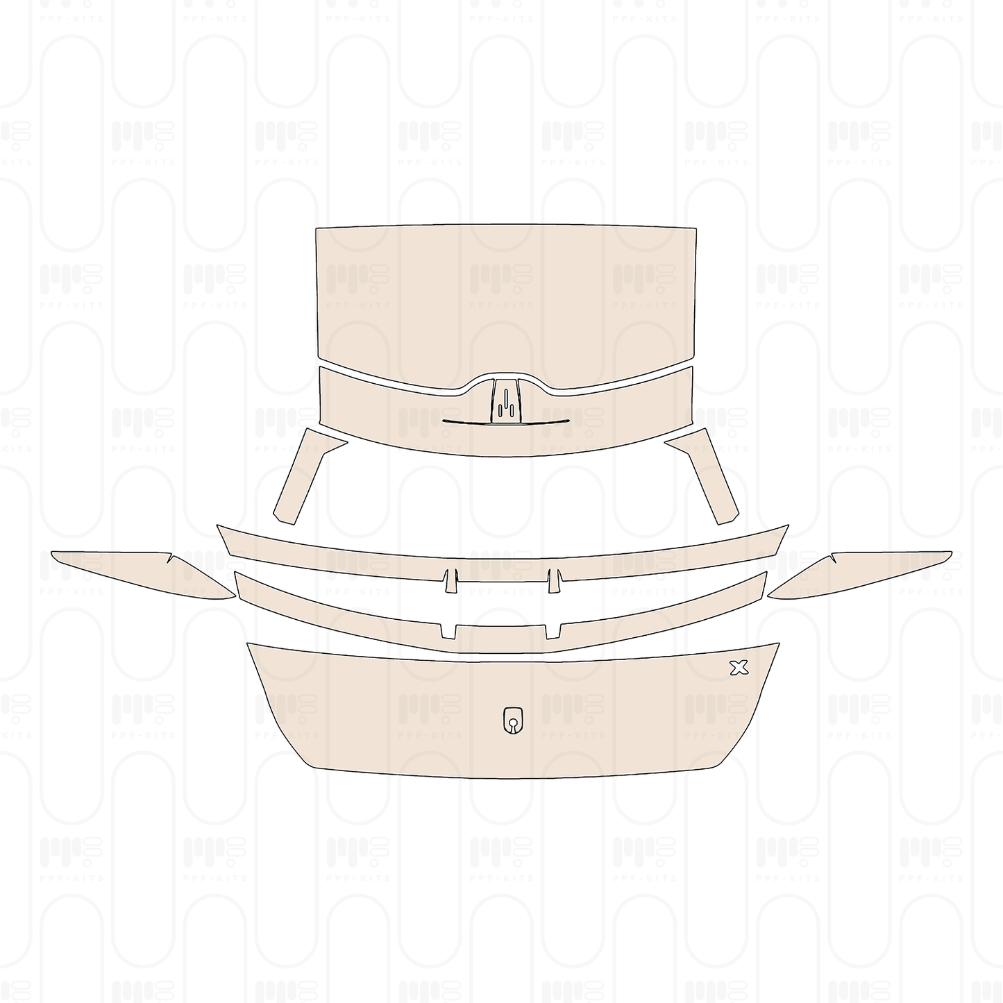 Trunk Lid with "X" Emblem