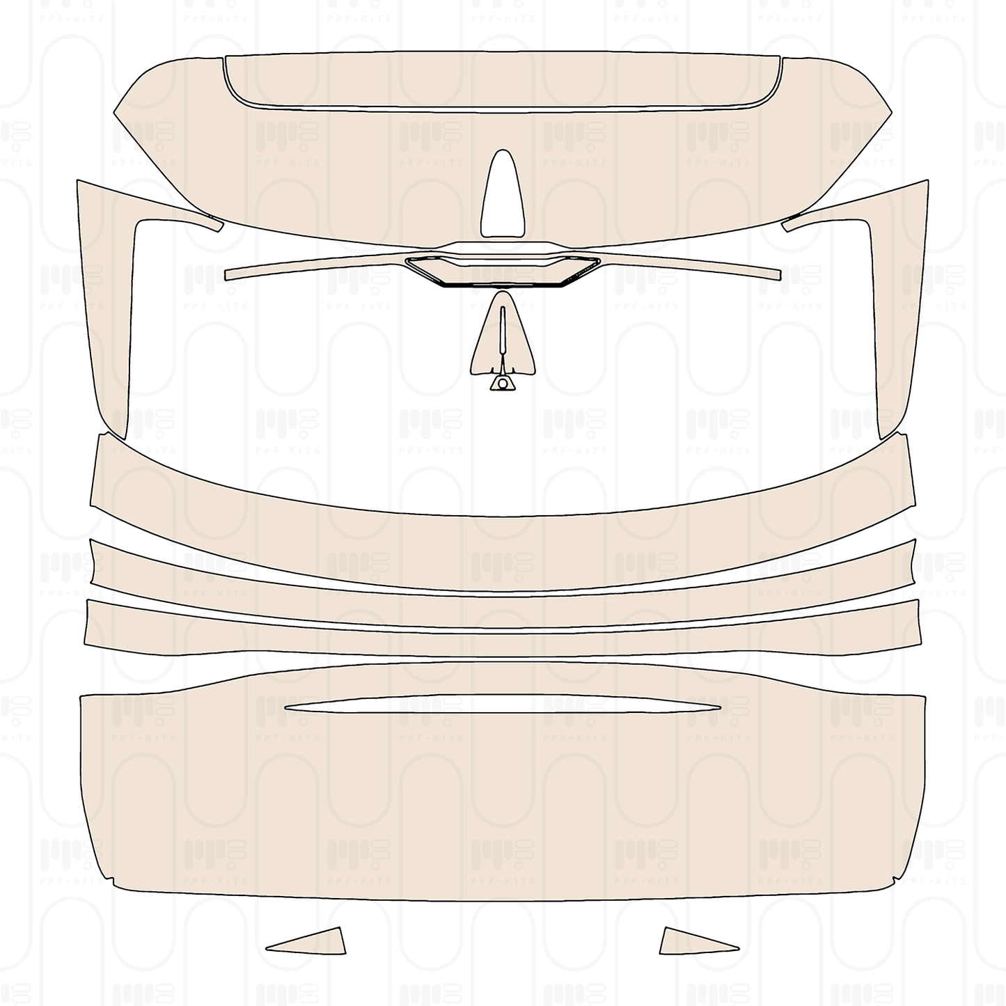 Trunk Lid without Emblem, Spoiler with camera