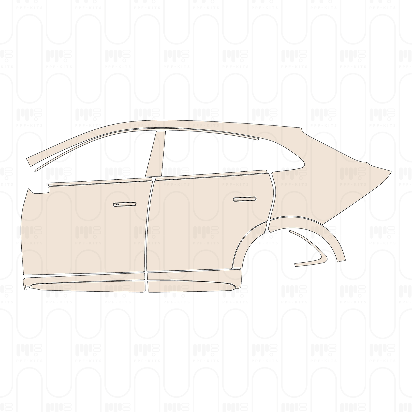 (left) Door+Side Skirt+Rear Fender