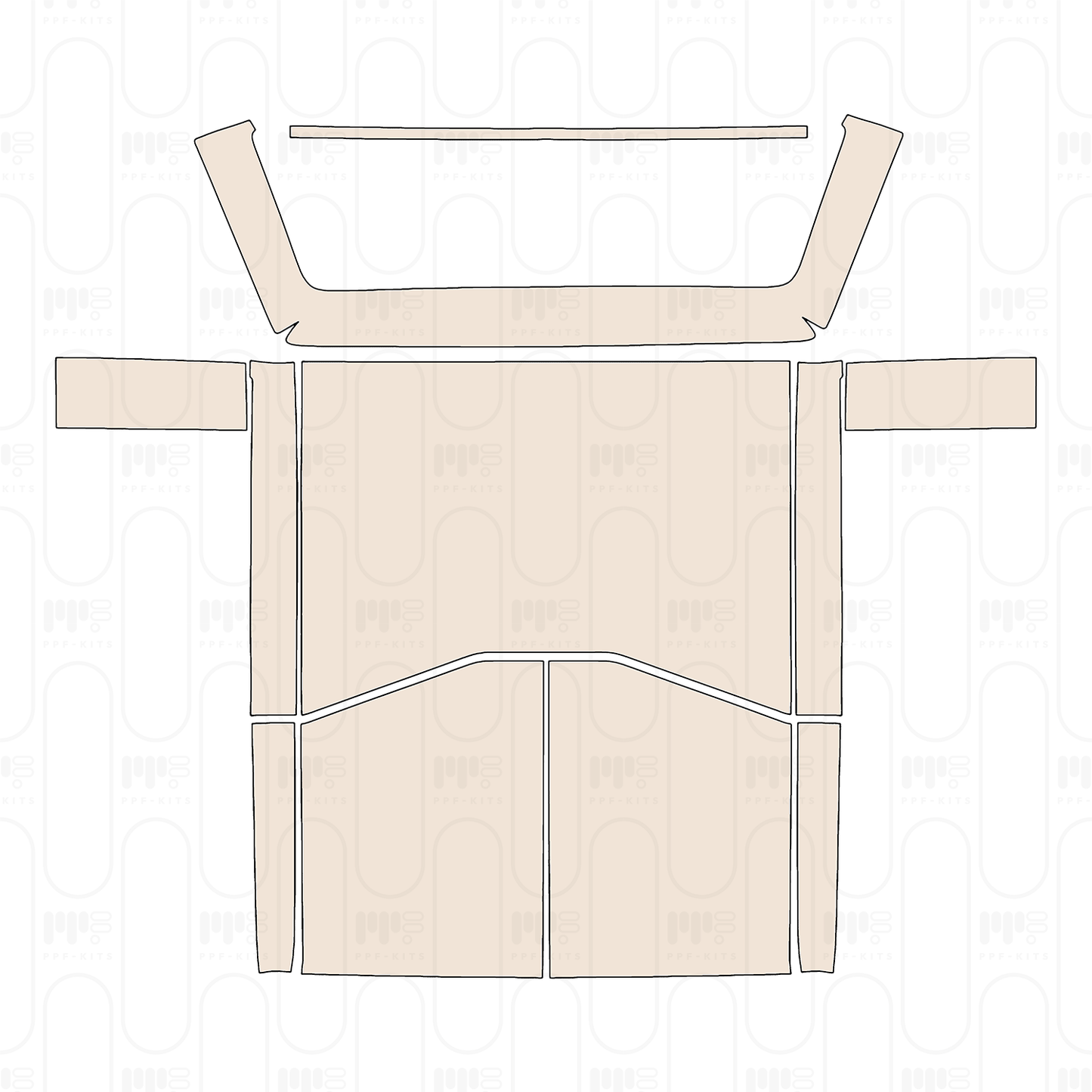 Roof with three-piece hard top