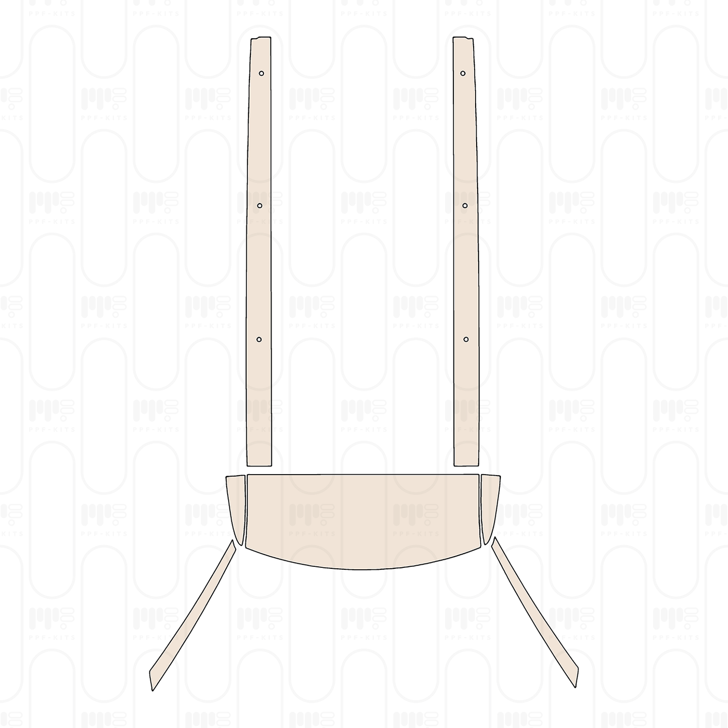 A-Pillars+(front) Half Roof+Roof Strip