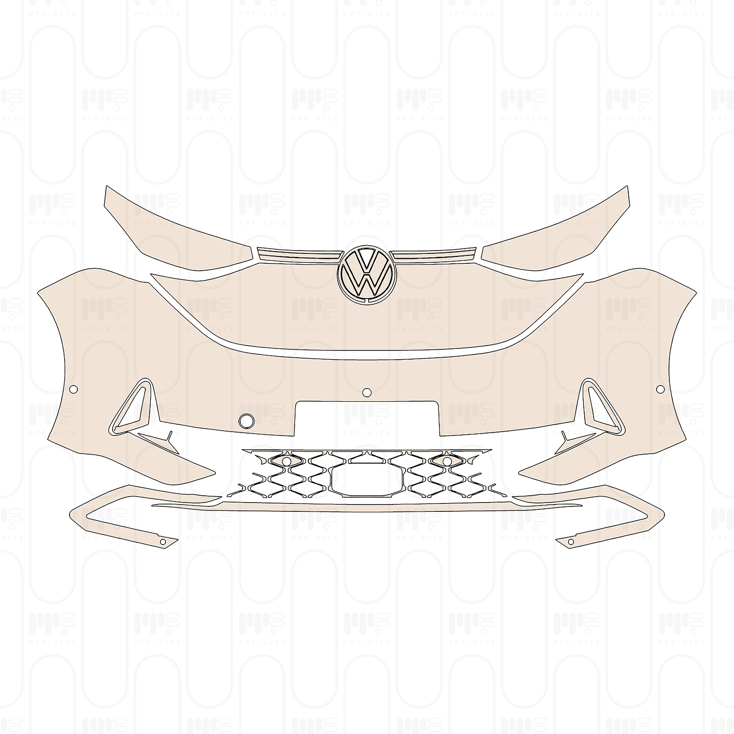 Bumper+Headlamp with 2 PDC (Parking Sensors) and 1 Camera