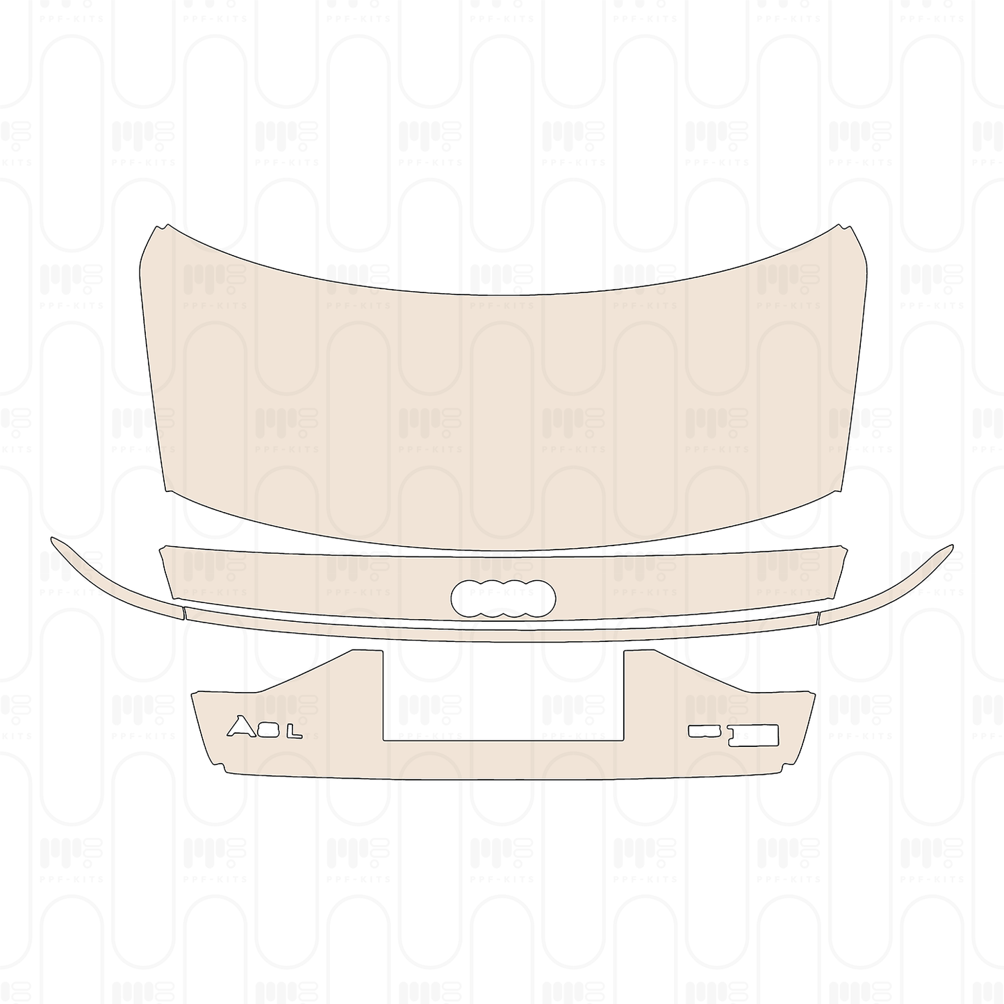 Trunk Lid with "A8L" & "55 TFSI" & "Quattro" Emblems