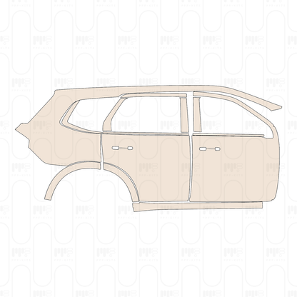 (right) Door+Rear Fender+Side Skirt Separate cutting of B‐Pillar and C‐Pillar