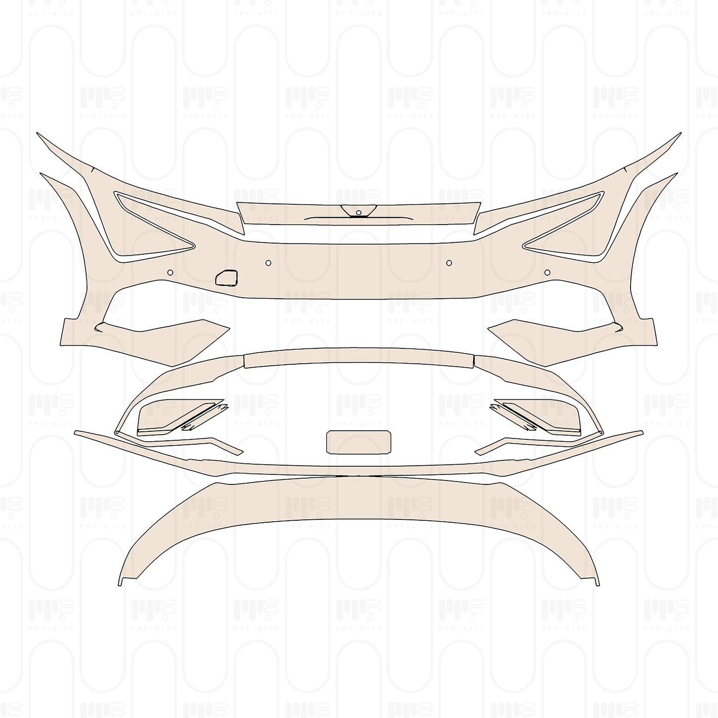 Bumper+Headlamp with 4 PDC (Parking Sensors), with tow‐hook cutout