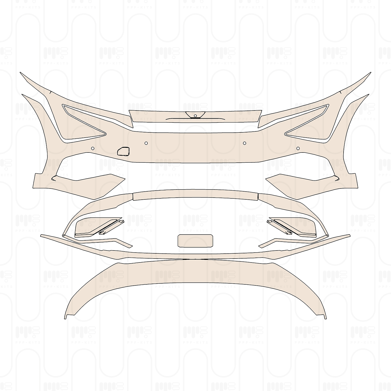 Bumper+Headlamp with 4 PDC (Parking Sensors), with tow‐hook cutout