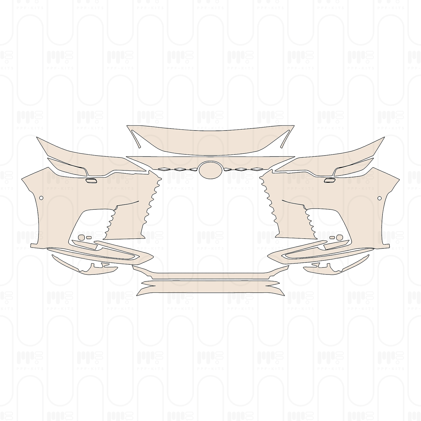 Bumper+Headlamp without tow hook cutout