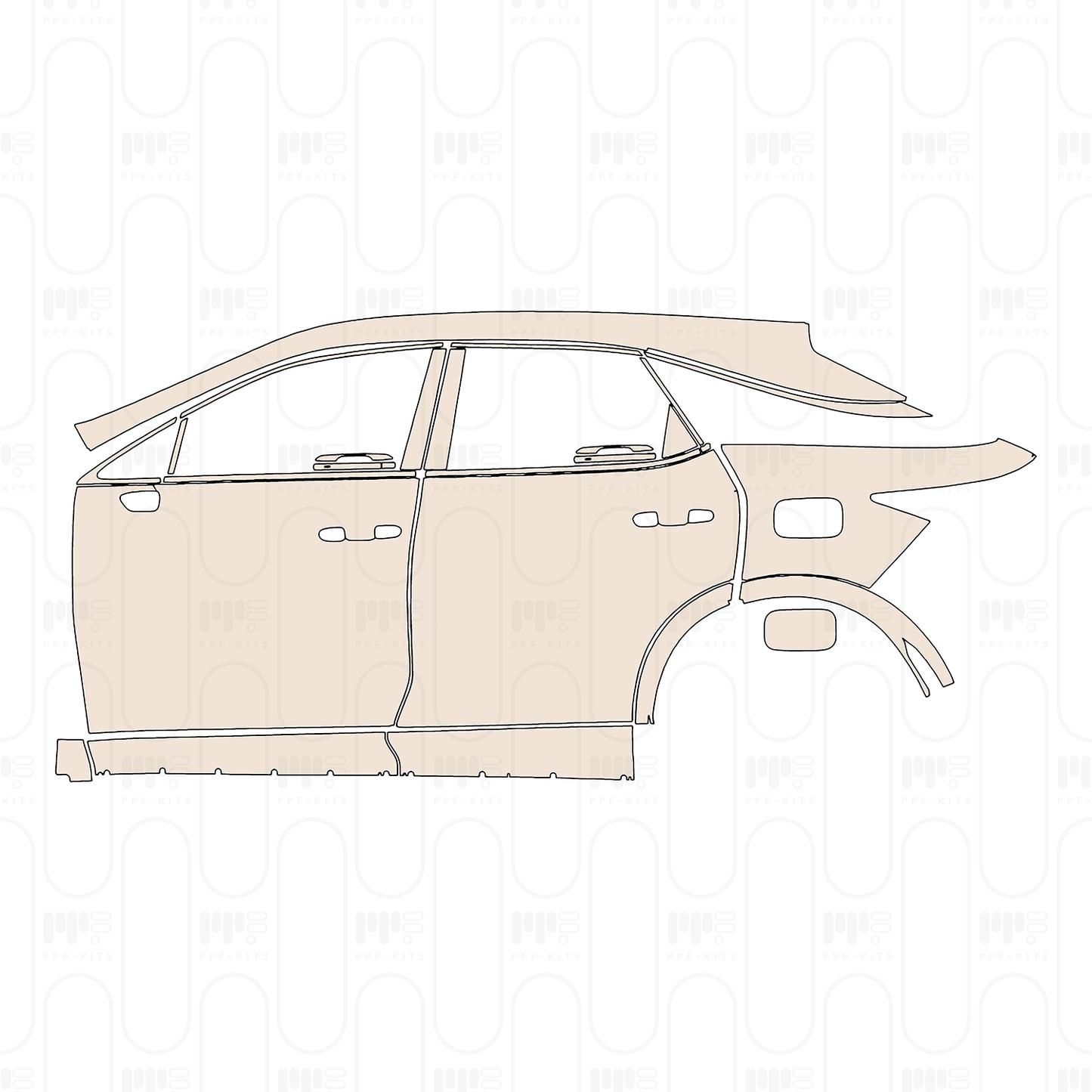 (left) Door+Side Skirt+Rear Fender