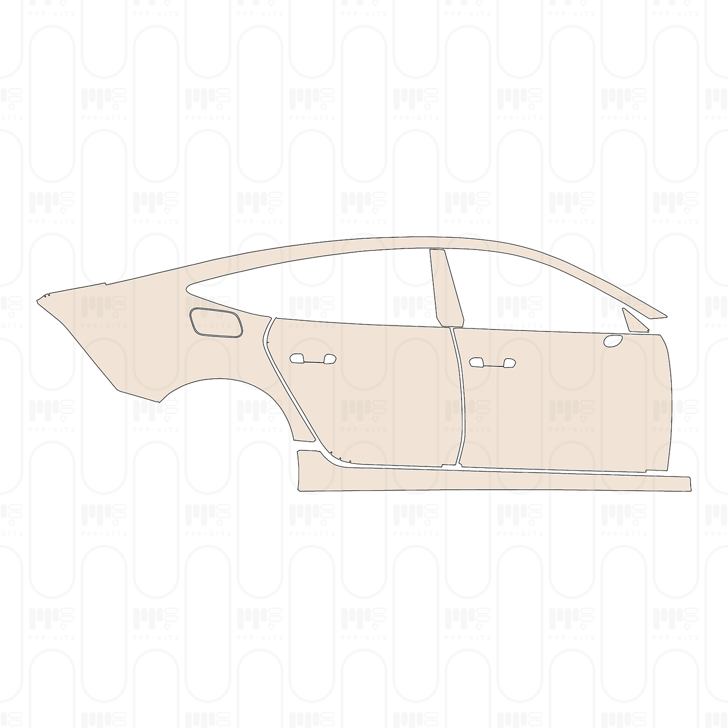 (right) Door+B-Pillar+Rear Fender+Side Skirt