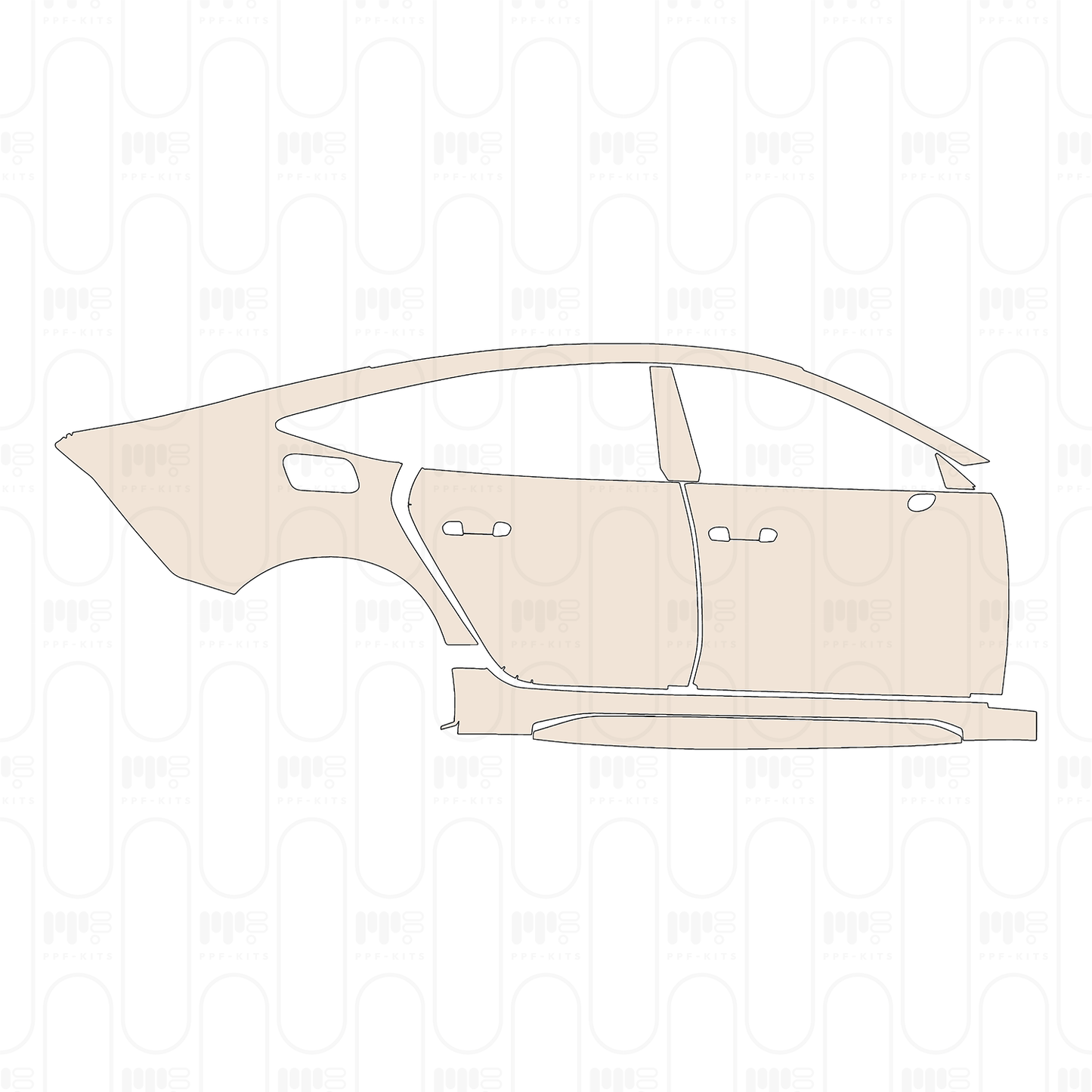 (right) Door+B-Pillar+Rear Fender+Side Skirt