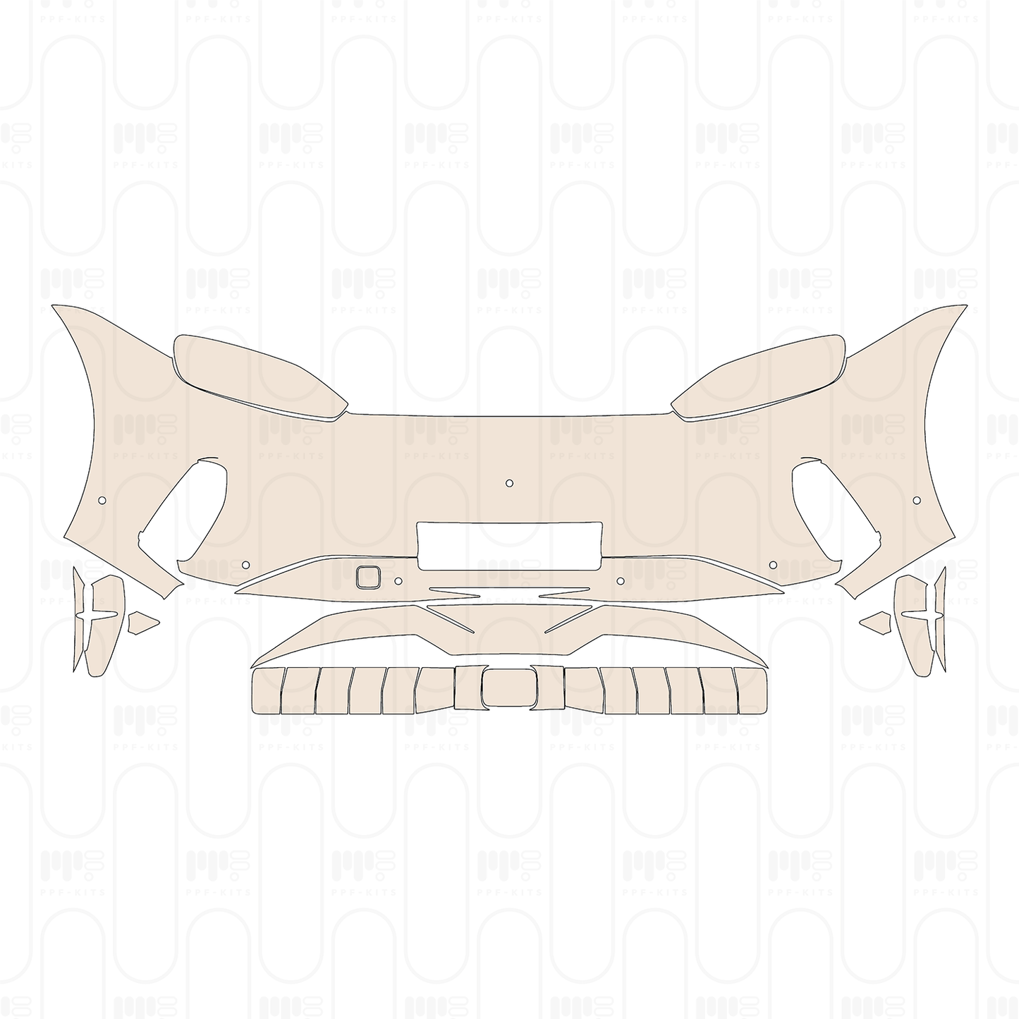 Bumper+Headlamp without SportDesign Package, with 6 PDC (Parking Sensors) and 1 camera