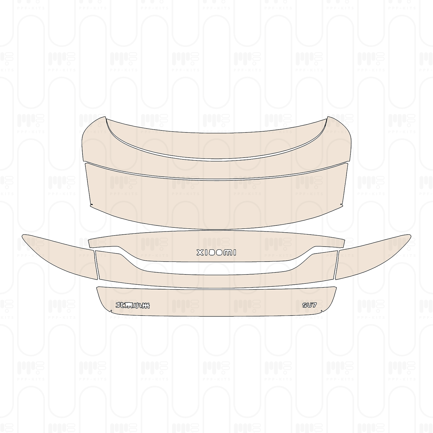 Trunk Lid with "xiaomi" & "SU7" Emblems