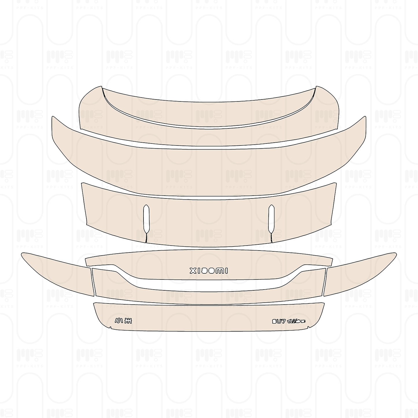 Trunk Lid with "xiaomi" & "Millet SU7 Ultra" Emblems